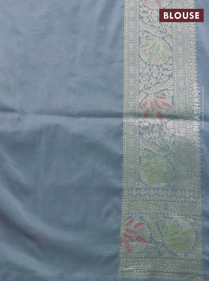 Banarasi uppada silk saree grey with allover zari woven brocade weaves and zari woven border