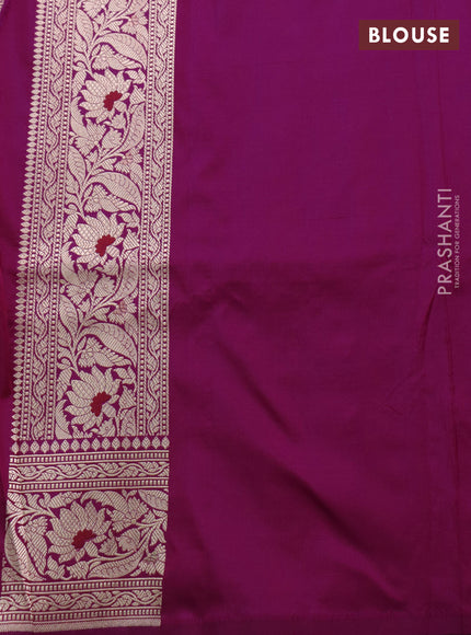 Banarasi uppada silk saree magenta pink with allover zari woven brocade weaves and zari woven border