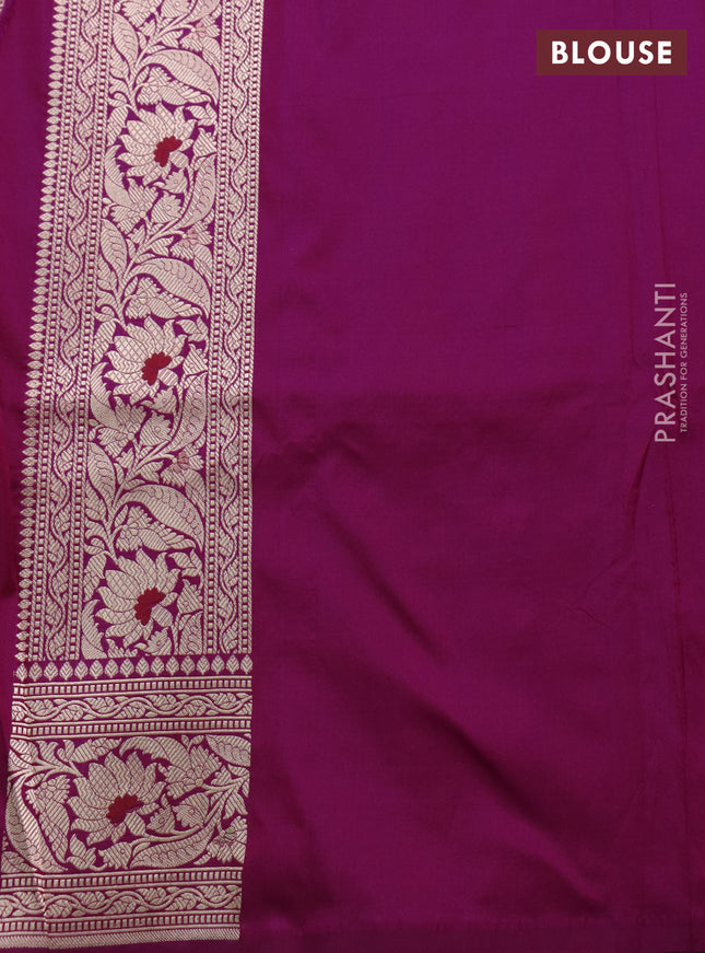 Banarasi uppada silk saree magenta pink with allover zari woven brocade weaves and zari woven border