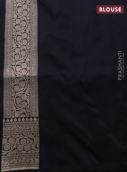 Banarasi uppada silk saree black with allover zari woven brocade weaves and zari woven border