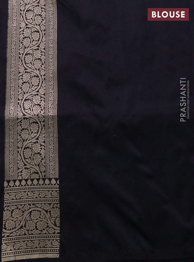 Banarasi uppada silk saree black with allover zari woven brocade weaves and zari woven border
