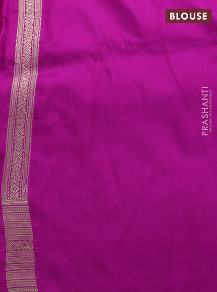 Banarasi uppada silk saree magenta pink with allover zari woven brocade weaves and zari woven border