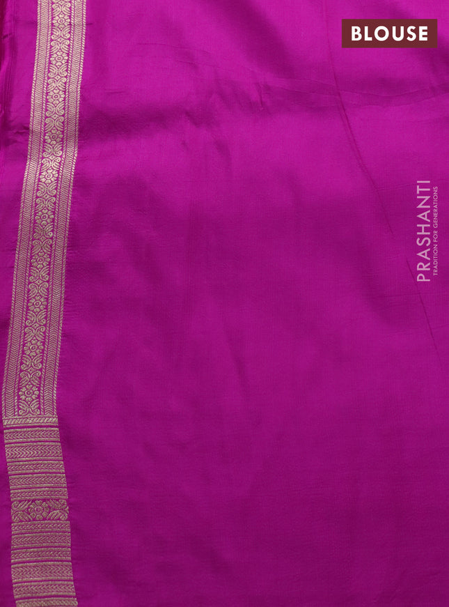 Banarasi uppada silk saree magenta pink with allover zari woven brocade weaves and zari woven border