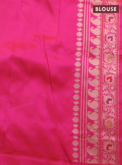 Banarasi uppada silk saree purple and pink with zari woven buttas and long zari woven border