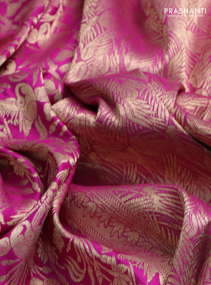 Banarasi uppada silk saree pink with allover zari woven brocade weaves and zari woven border