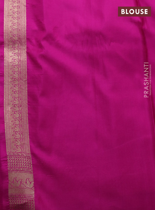 Banarasi uppada silk saree pink with allover zari woven brocade weaves and zari woven border