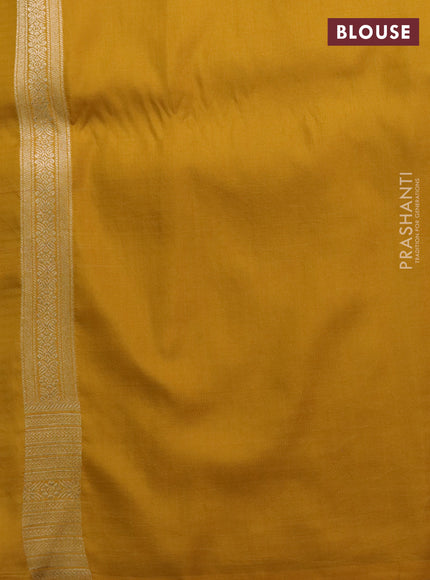 Banarasi uppada silk saree mustard yellow with allover zari woven brocade weaves and zari woven border
