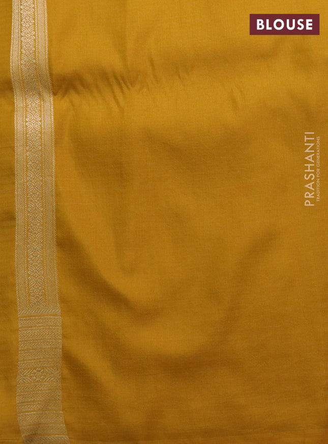 Banarasi uppada silk saree mustard yellow with allover zari woven brocade weaves and zari woven border