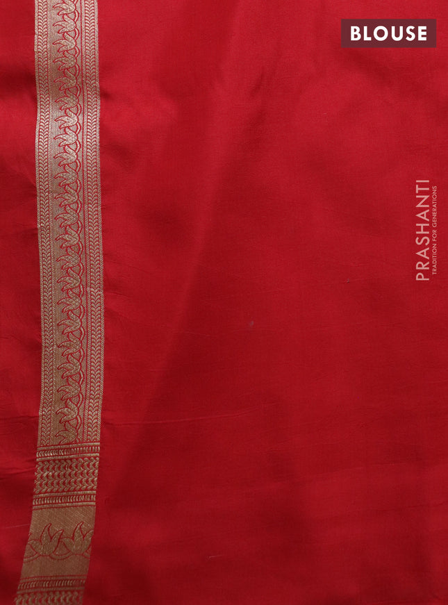 Banarasi uppada silk saree red with allover zari woven brocade weaves and zari woven border