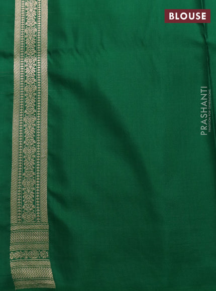 Banarasi uppada silk saree green with allover zari woven brocade weaves and zari woven border