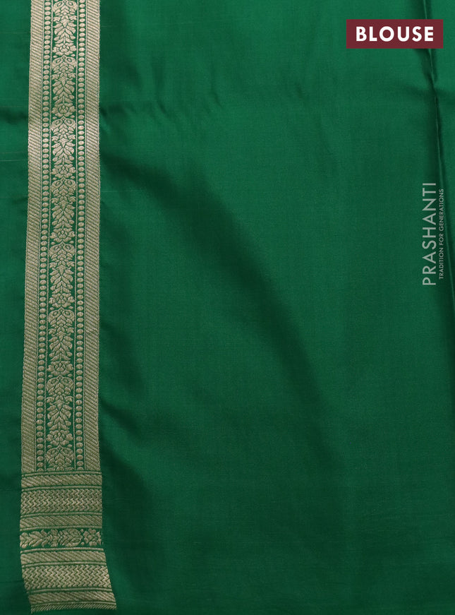 Banarasi uppada silk saree green with allover zari woven brocade weaves and zari woven border