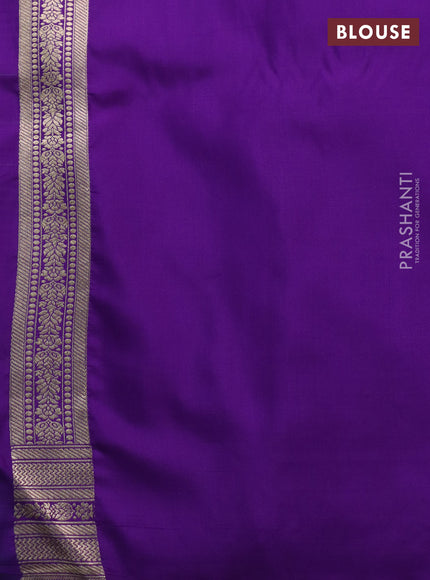 Banarasi uppada silk saree violet with allover zari woven brocade weaves and zari woven border