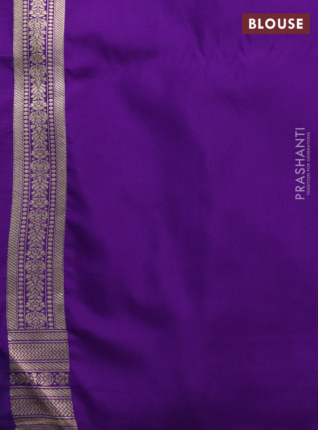 Banarasi uppada silk saree violet with allover zari woven brocade weaves and zari woven border