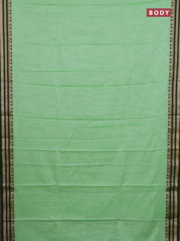 Narayanpet cotton saree pista green and green with plain body and thread woven border