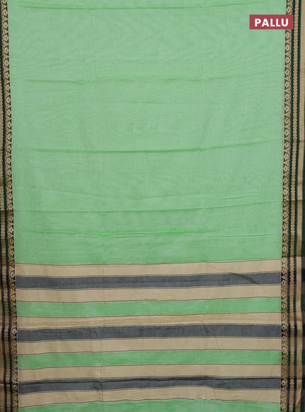 Narayanpet cotton saree pista green and green with plain body and thread woven border