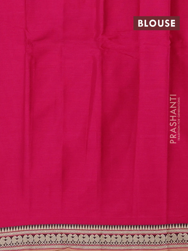 Narayanpet cotton saree pink and beige with plain body and thread woven border