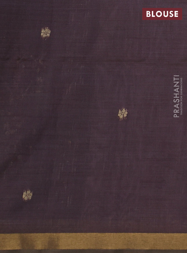 Semi linen saree pastel pink and wine shade with allover thread woven buttas and paithani pallu