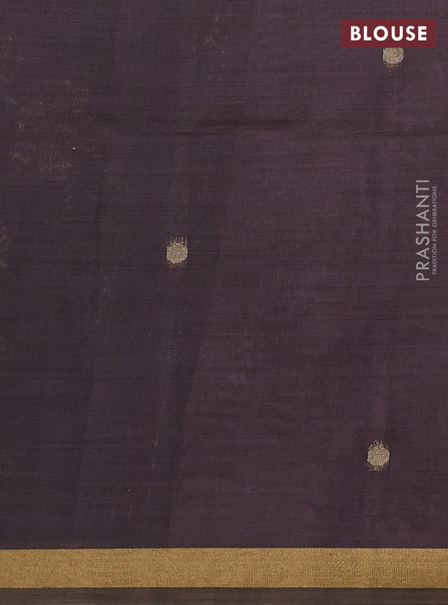 Semi linen saree pastel pink and purple shade with allover thread weaves and paithani pallu