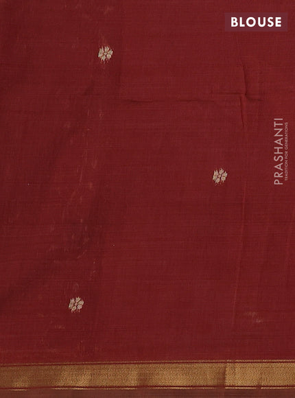 Semi linen saree peach pink and maroon with allover thread weaves and paithani pallu