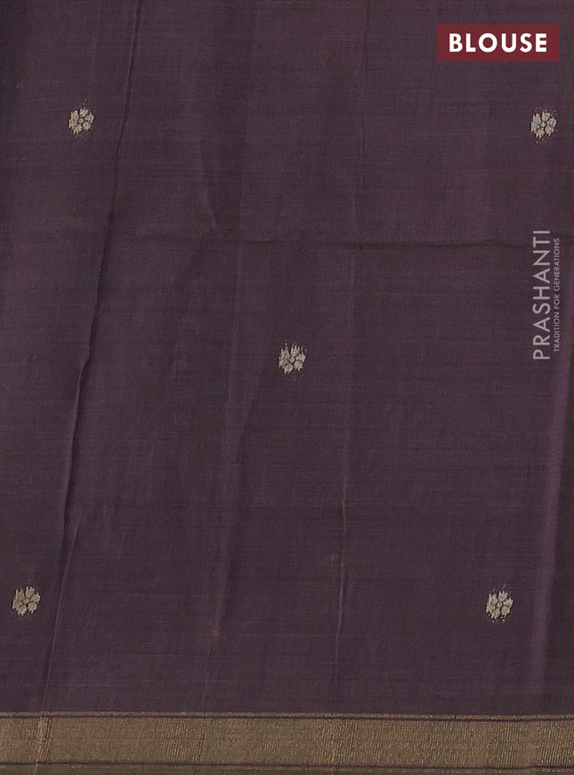 Semi linen saree pastel pink and purple shade with allover thread woven buttas and paithani pallu