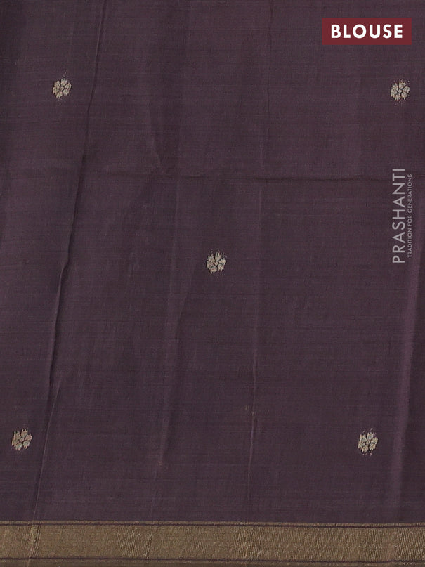 Semi linen saree pastel pink and purple shade with allover thread woven buttas and paithani pallu