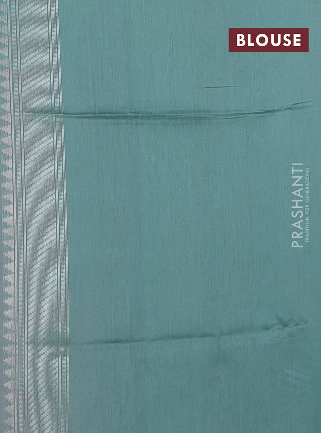 Kora jamdhani silk saree pastel pink and pastel green with allover jamdhani weaves and zari woven border