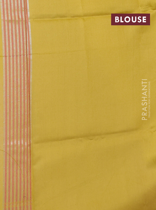 Kora jamdhani silk saree lavender and mustard green with allover jamdhani weaves and zari woven border