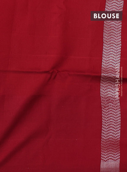 Kora jamdhani silk saree orange and red with allover jamdhani weaves and zari woven border