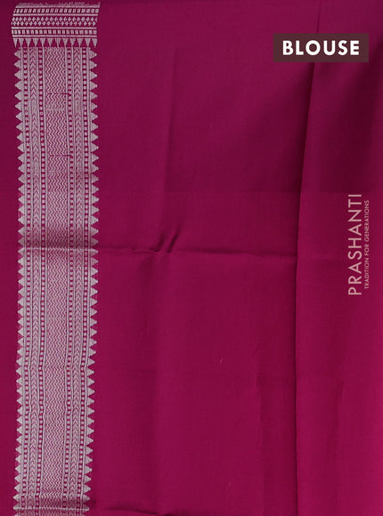 Kora jamdhani silk saree peach pink and pink with allover jamdhani weaves and long zari woven border