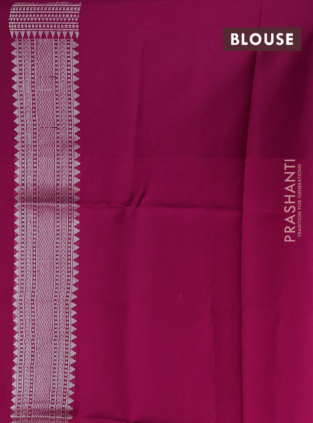 Kora jamdhani silk saree peach pink and pink with allover jamdhani weaves and long zari woven border