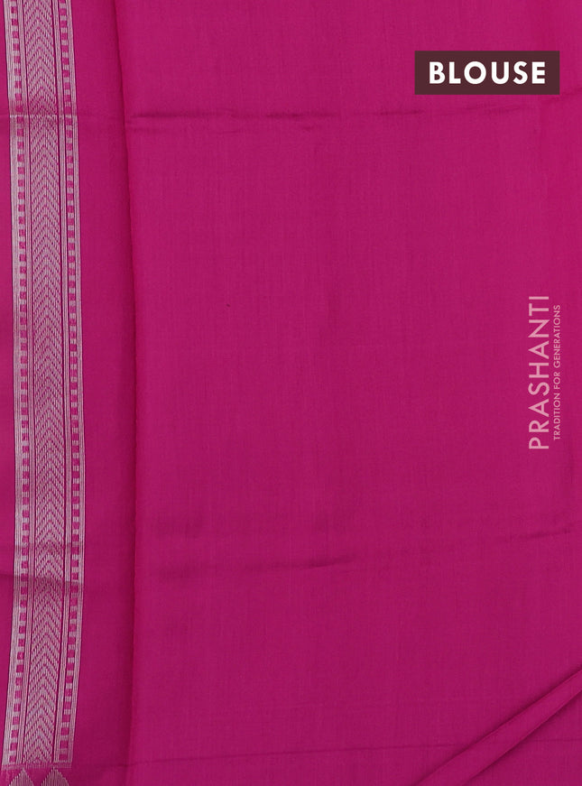 Kora jamdhani silk saree peach pink and pink with allover jamdhani weaves and zari woven border