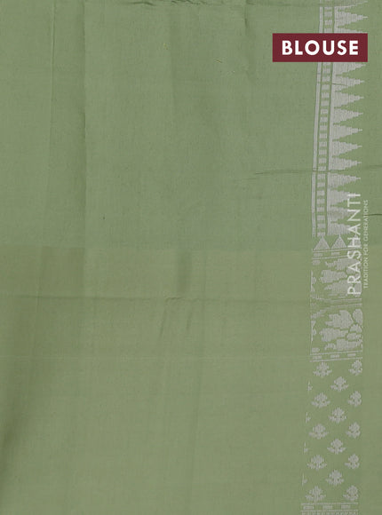 Kora jamdhani silk saree pale yellow and pista green with allover jamdhani weaves and long zari woven border