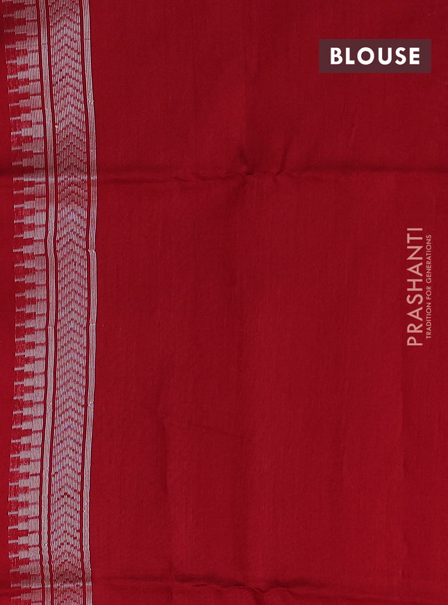 Kora jamdhani silk saree candy pink and red with allover jamdhani weaves and zari woven border