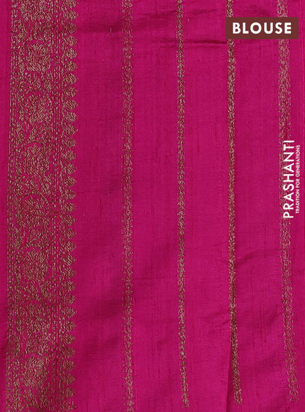 Banarasi raw silk saree peach shade and pink with woven buttas and woven border