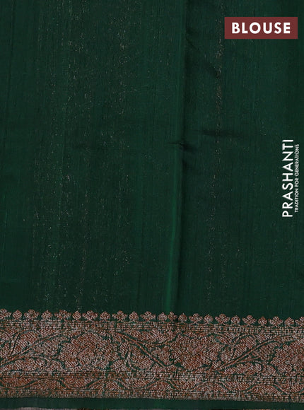 Banarasi raw silk saree red and green with woven buttas and woven border