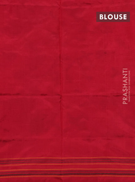 Pochampally silk saree dual shade of red shade and red with allover patola weaves and rettapet border