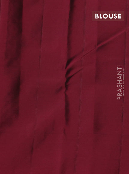 Kanchipuram silk saree green and maroon with zari woven buttas and zari woven border