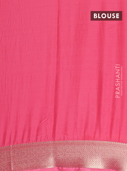 Semi mysore silk saree wine shade and peach pink with allover zari weaves and zari woven border