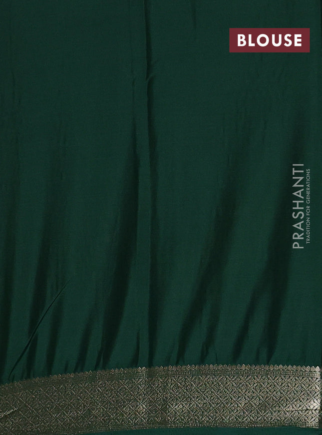 Semi mysore silk saree yellow and green with allover zari weaves and zari woven border