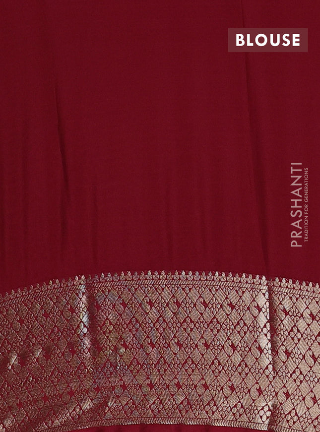 Semi mysore silk saree yellow and maroon with allover zari weaves and zari woven border