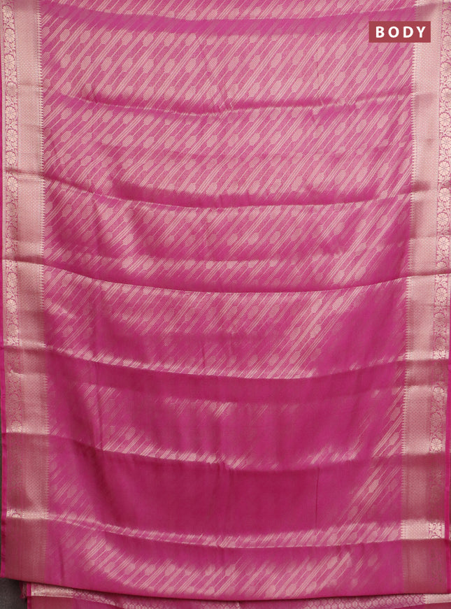 Semi mysore silk saree purple with allover zari woven brocade weaves and zari woven border