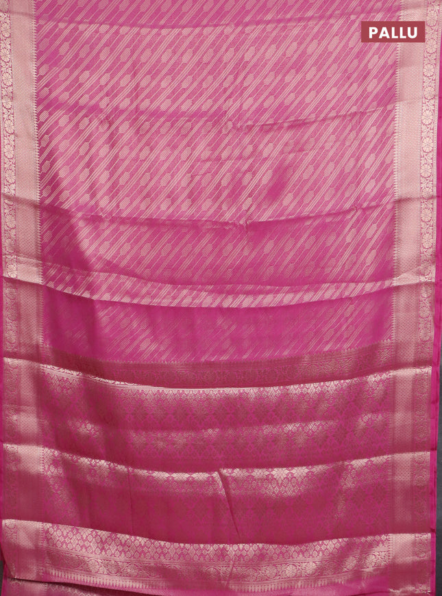 Semi mysore silk saree purple with allover zari woven brocade weaves and zari woven border