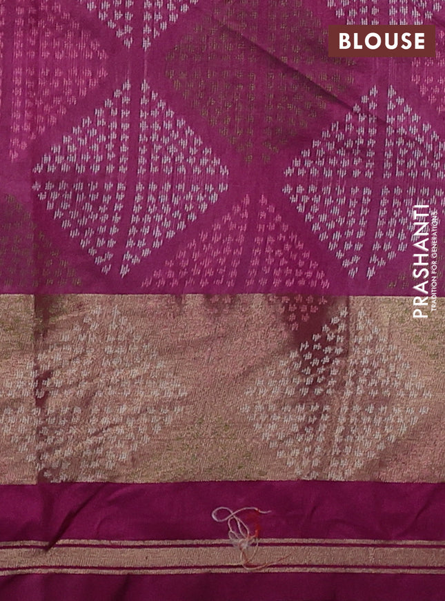 Semi dupion saree light pink and purple with allover thread & zari woven buttas and parsi embroidery work zari woven border