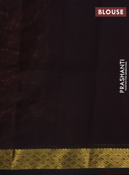Silk cotton saree rustic orange and coffee brown with plain body and zari woven border