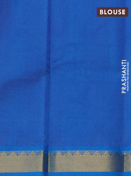 Silk cotton saree pink and cs blue with plain body and zari woven border