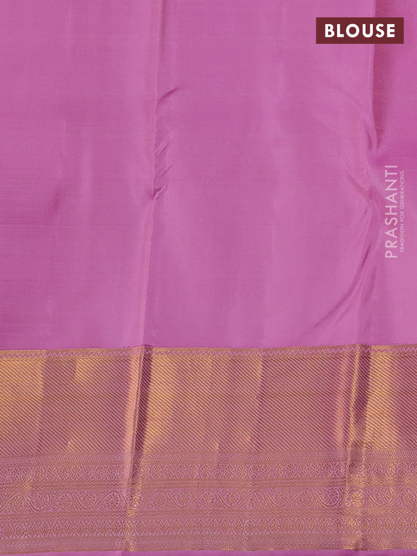 Pure kanchipuram silk saree light pink with allover zari woven leheriya weaves and long rich zari woven border