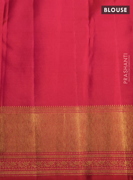 Pure kanchipuram silk saree pink and orange with allover zari weaves and rich zari woven border