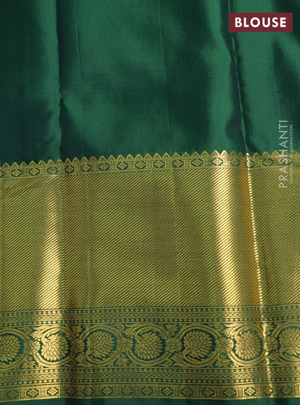 Pure kanchipuram silk saree light blue and green with allover zari woven brocade weaves and zari woven border