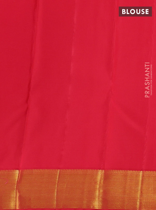 Pure kanchipuram silk saree red with allover zari woven brocade weaves and zari woven border