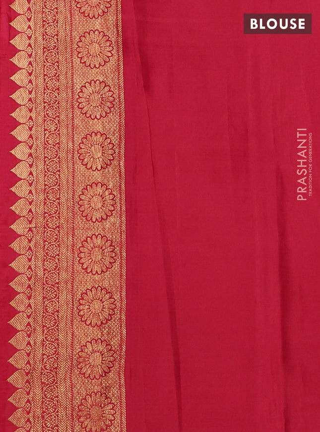 Pure kanchipuram silk saree red with allover zari woven brocade weaves and long zari woven annam border
